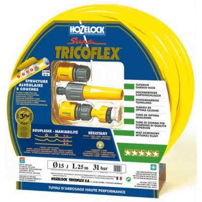 MANGUERA SUPER TRICOFLEX 15MMX25MT C/ACC   ROLLO 