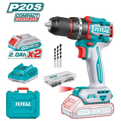 TALADRO PERCUTOR BRUSHLESS BAT. 66Nm TIDLI20668E