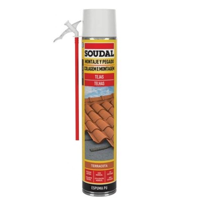 ESPUMA POLIURETANO SOUDAL P/CANULA TEJAS ROJA