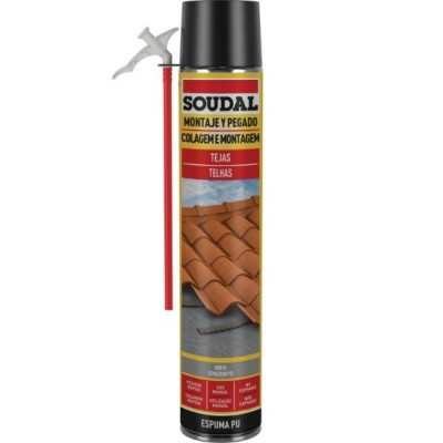 ESPUMA POLIURETANO SOUDAL P/CANULA TEJAS GRIS