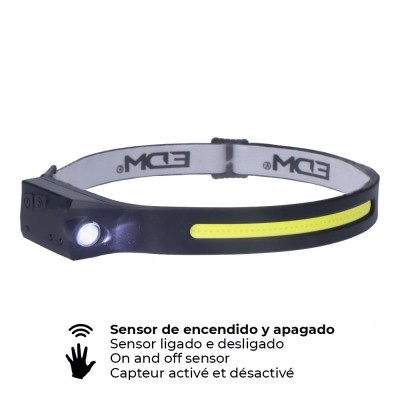 LINTERNA FRONTAL LED C/ SENSOR COB 8W 280LM