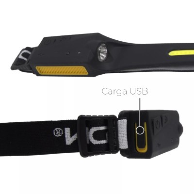 LINTERNA FRONTAL LED C/ SENSOR COB 8W 280LM