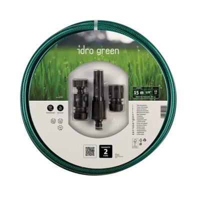 KIT MANGUERA 15X15M IDRO  GREEN  ACCESORIOS